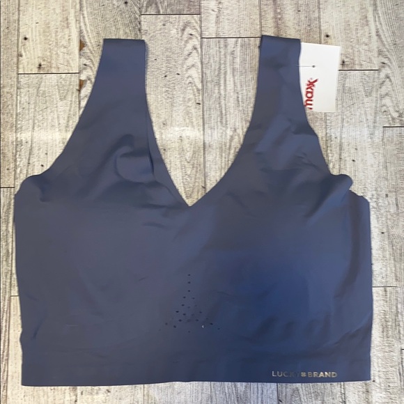 Lucky Brand Other - NWT!! Lucky Brand Purple Sports Bra with Wide Straps and V-Neck